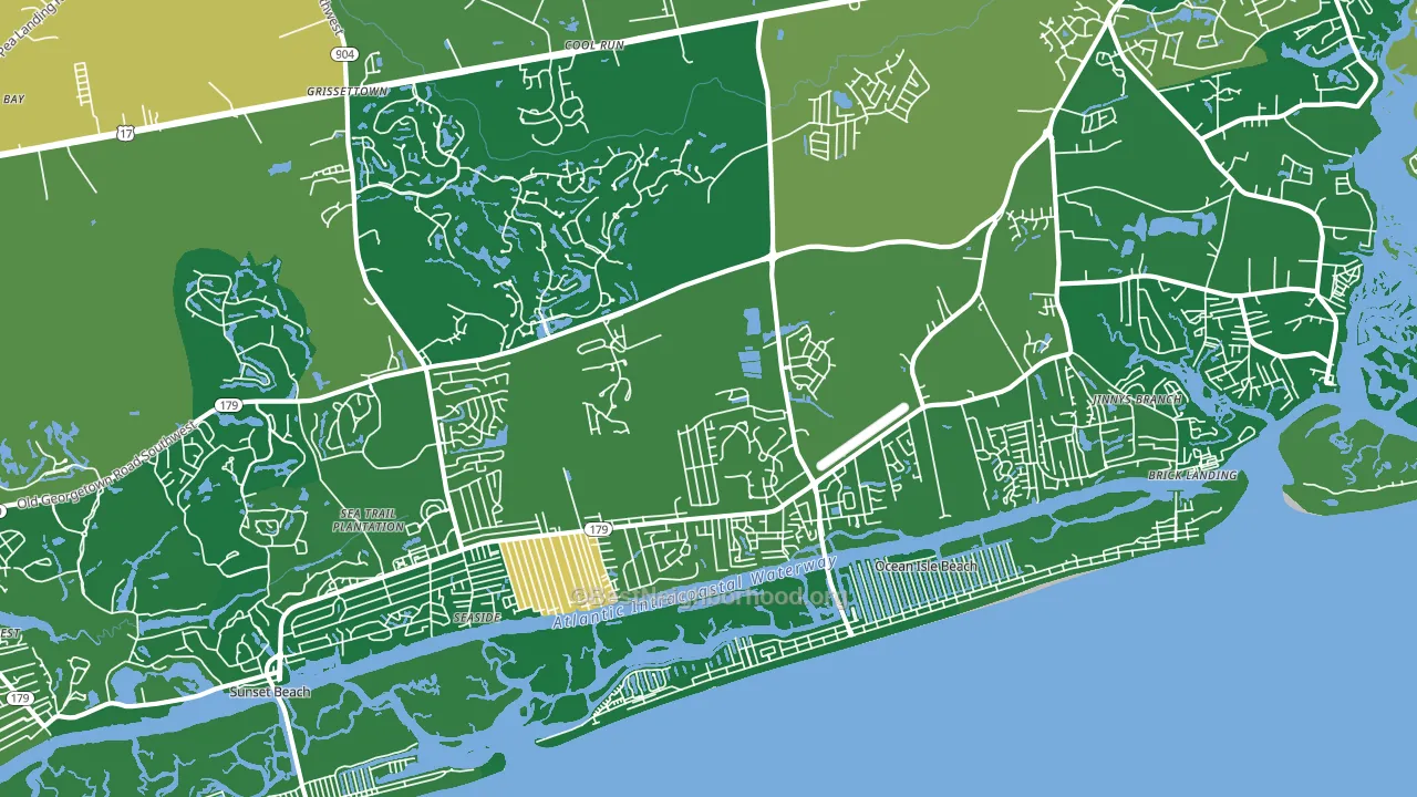 Ocean Isle Beach, NC block-group voter-turnout map