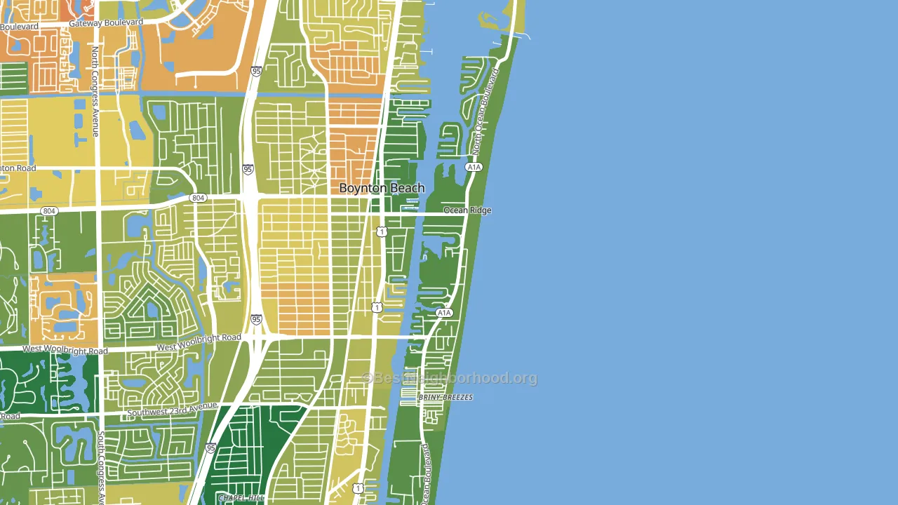 Ocean Ridge, FL block-group voter-turnout map