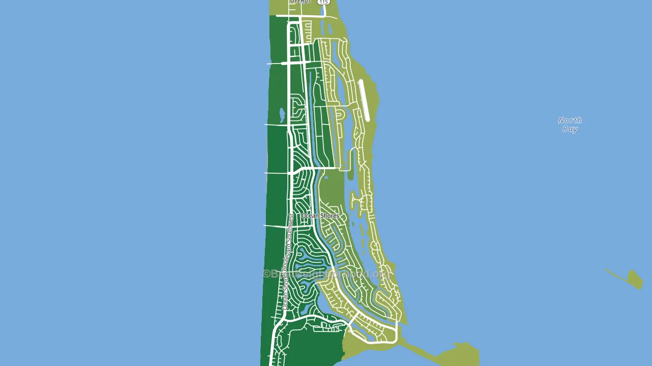 Ocean Shores, WA block-group voter-turnout map
