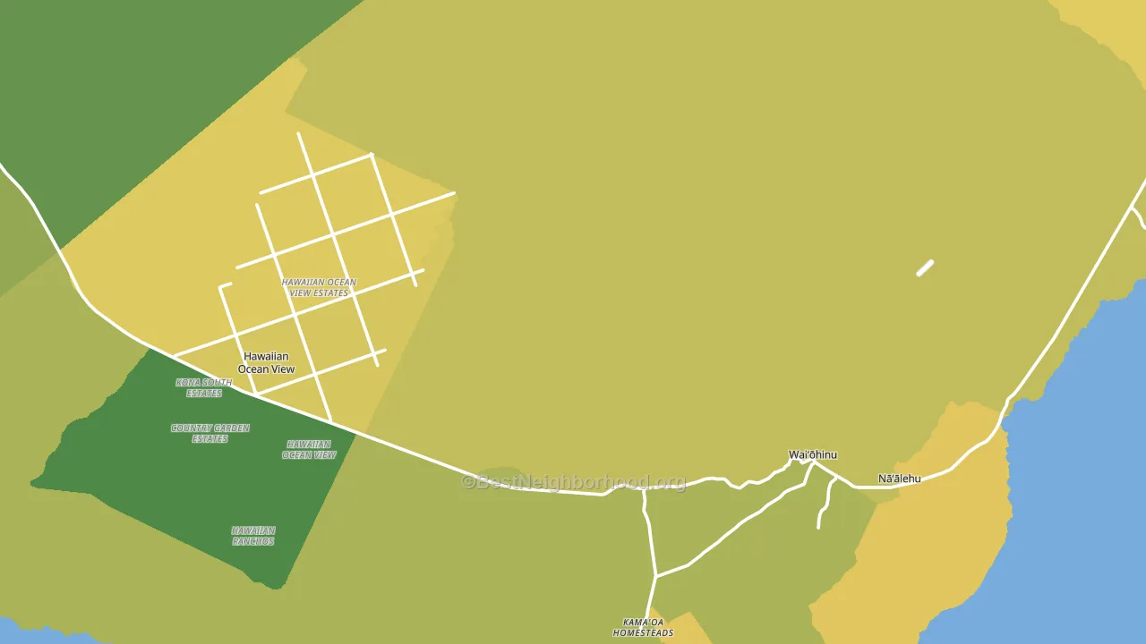 Ocean View, HI block-group voter-turnout map