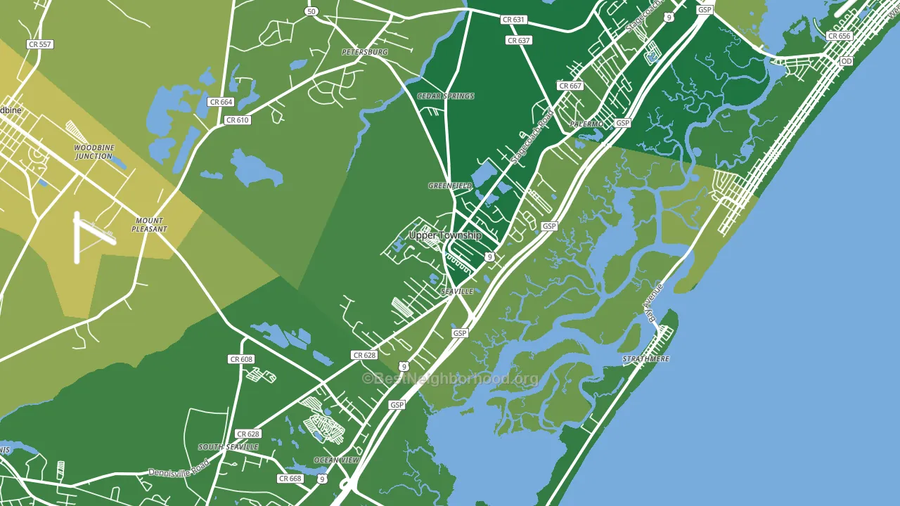 Ocean View, NJ block-group voter-turnout map