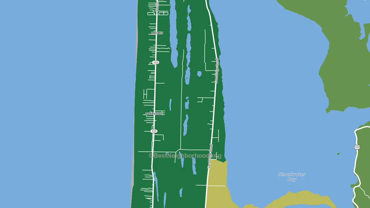 Oceanside, WA block-group voter-turnout map