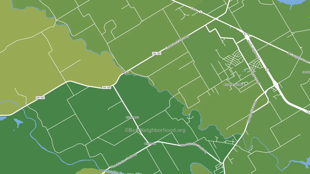Ocee, TX block-group voter-turnout map