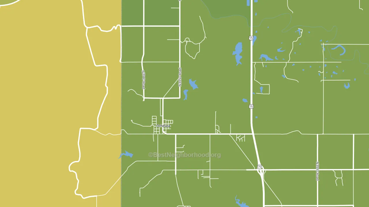Ochelata, OK block-group voter-turnout map