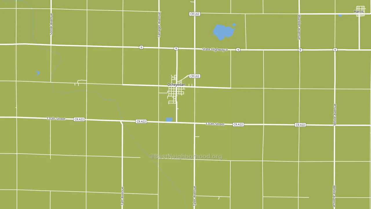 Ocheyedan, IA block-group voter-turnout map