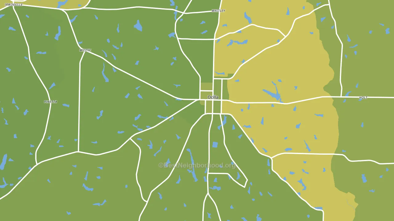 Ocilla, GA block-group voter-turnout map