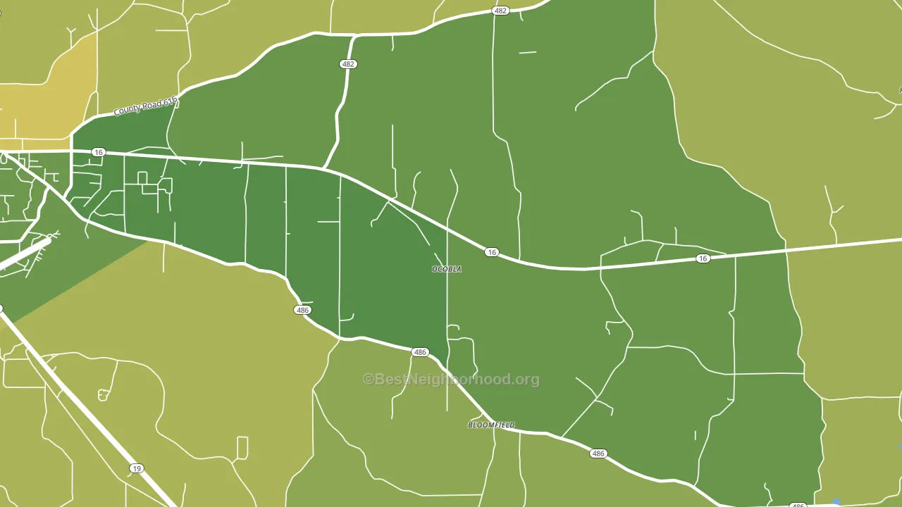 Ocobla, MS block-group voter-turnout map