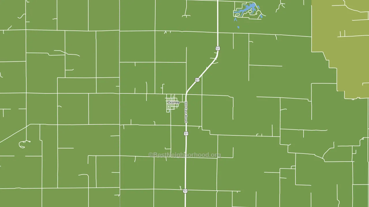 Oconee, IL block-group voter-turnout map