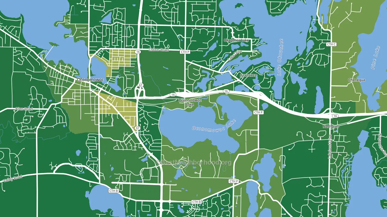 Oconomowoc Lake, WI block-group voter-turnout map