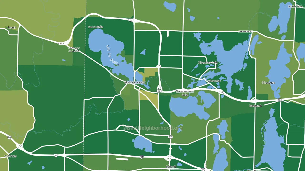 Oconomowoc, WI block-group voter-turnout map