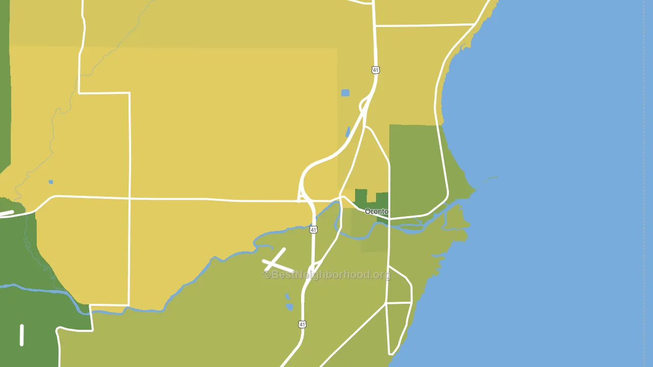 Oconto, WI block-group voter-turnout map