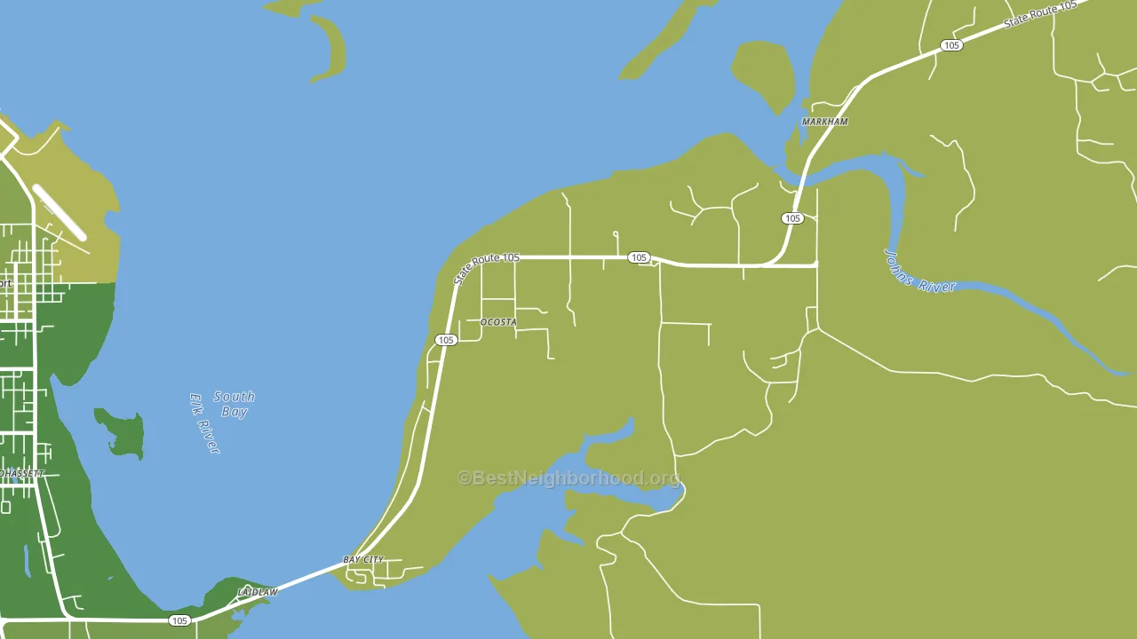 Ocosta, WA block-group voter-turnout map