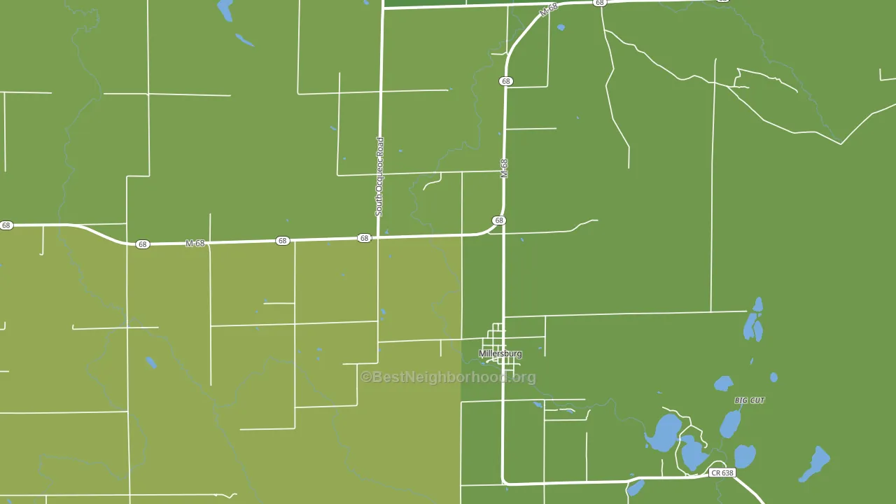 Ocqueoc, MI block-group voter-turnout map