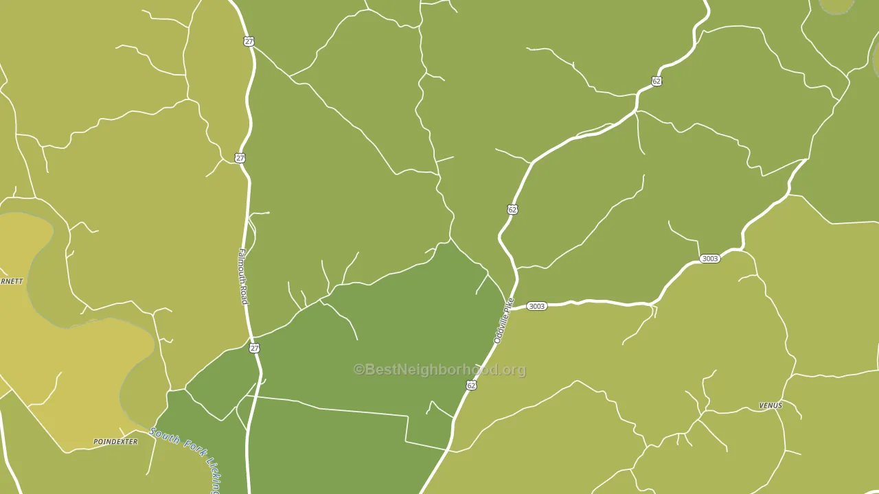 Oddville, KY block-group voter-turnout map