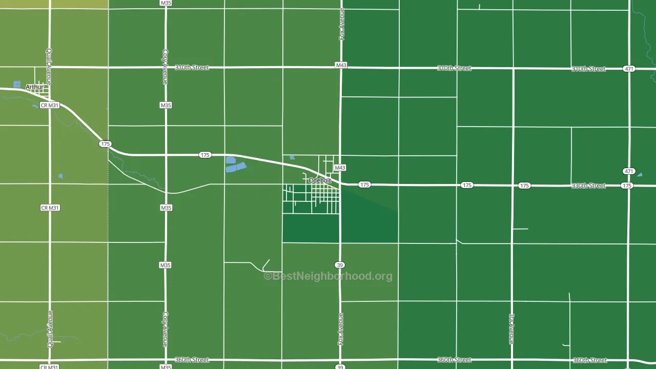 Odebolt, IA block-group voter-turnout map