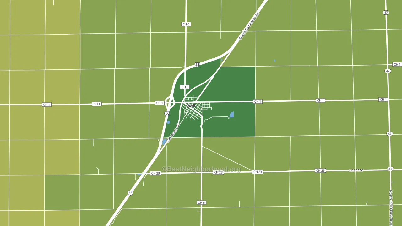 Odell, IL block-group voter-turnout map
