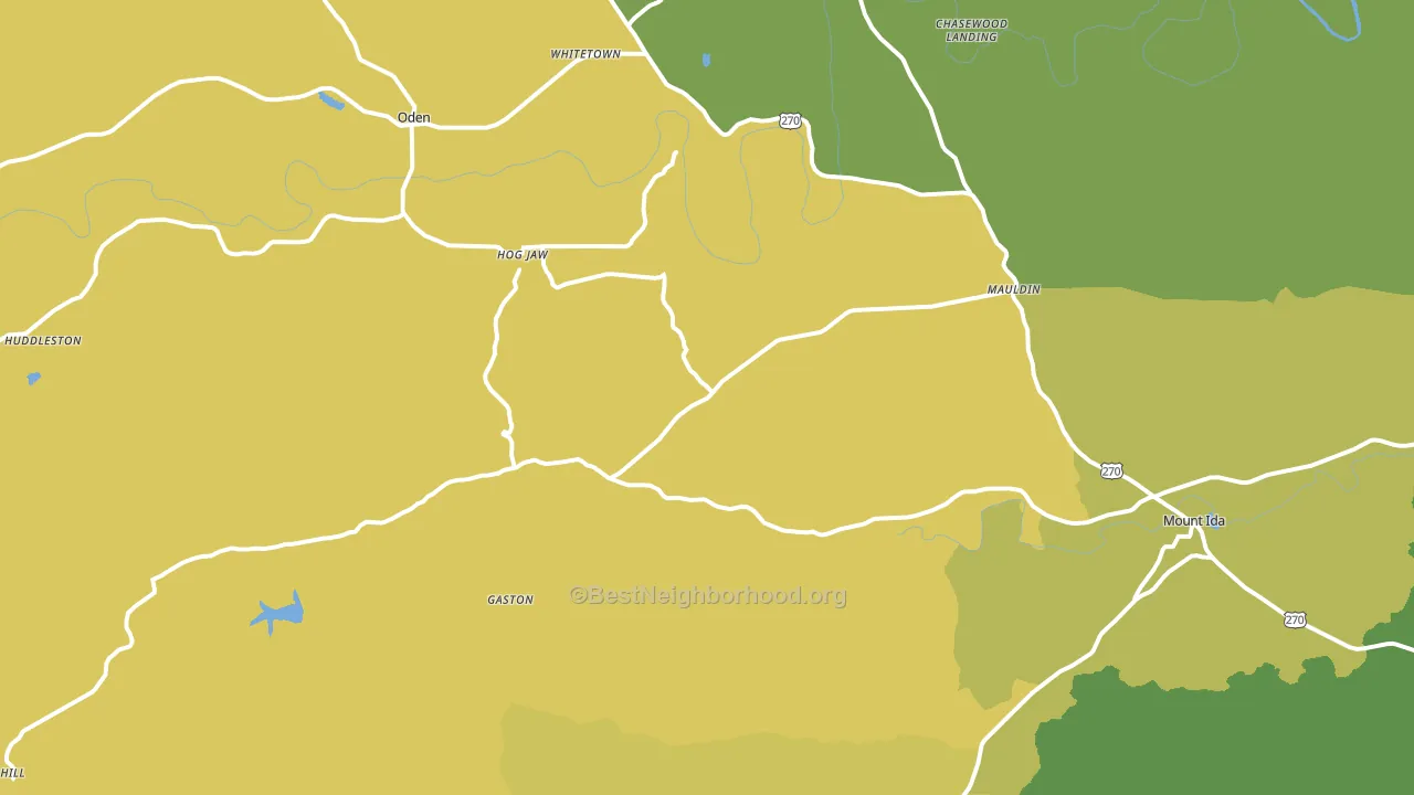 Oden, AR block-group voter-turnout map
