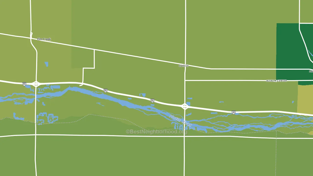 Odessa, NE block-group voter-turnout map