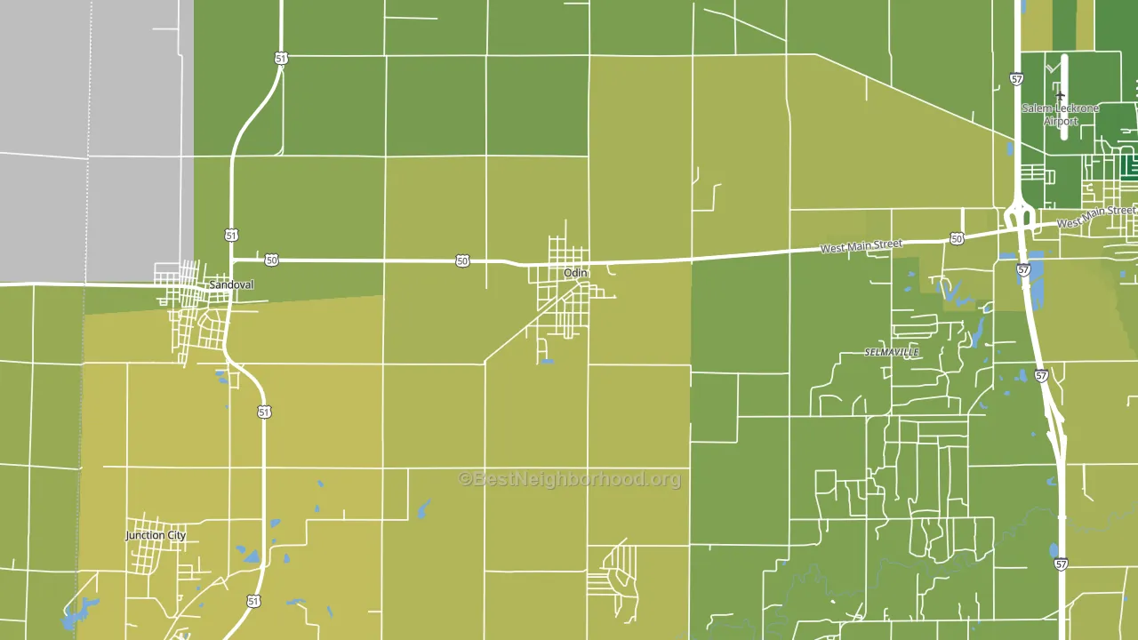 Odin, IL block-group voter-turnout map
