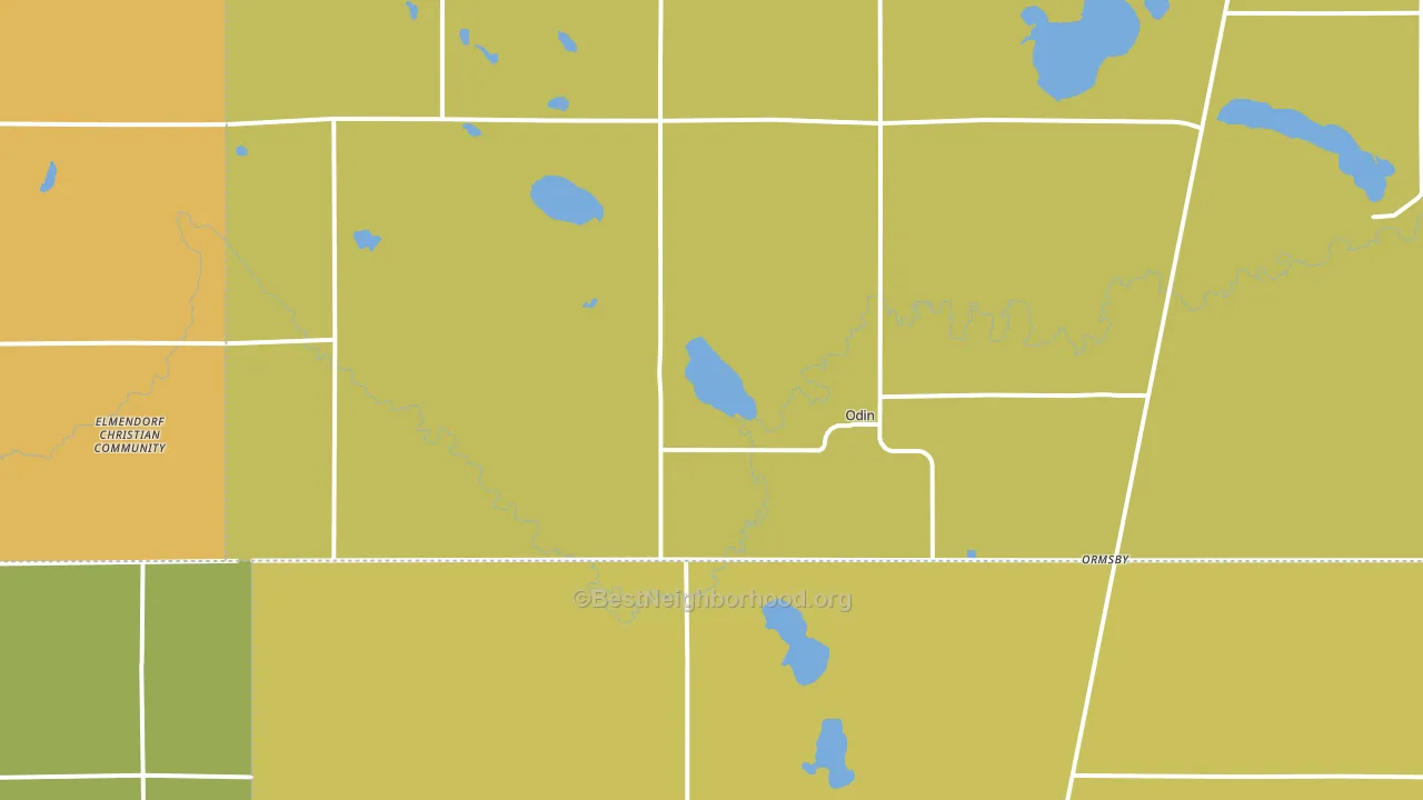 Odin, MN block-group voter-turnout map