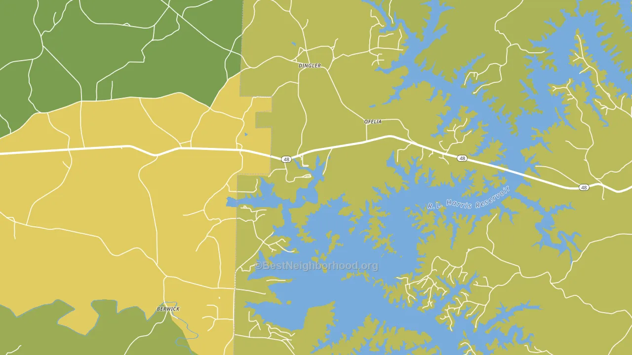 Ofelia, AL block-group voter-turnout map