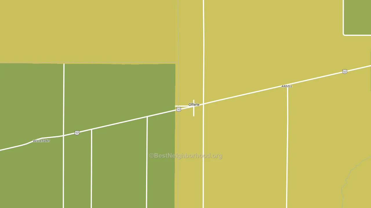 Offerle, KS block-group voter-turnout map