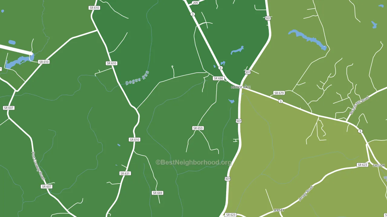 Office Hall, VA block-group voter-turnout map