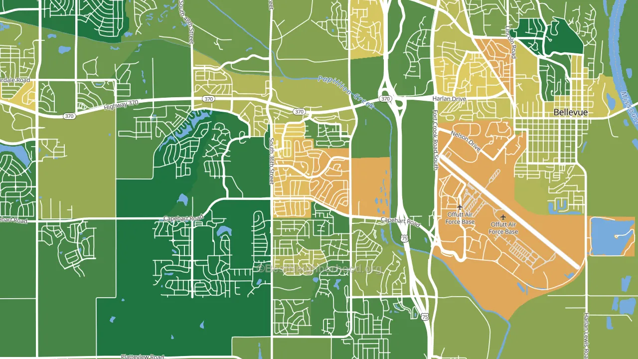 Offutt AFB, NE block-group voter-turnout map