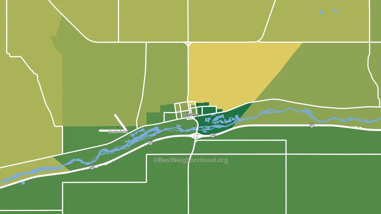 Ogallala, NE block-group voter-turnout map