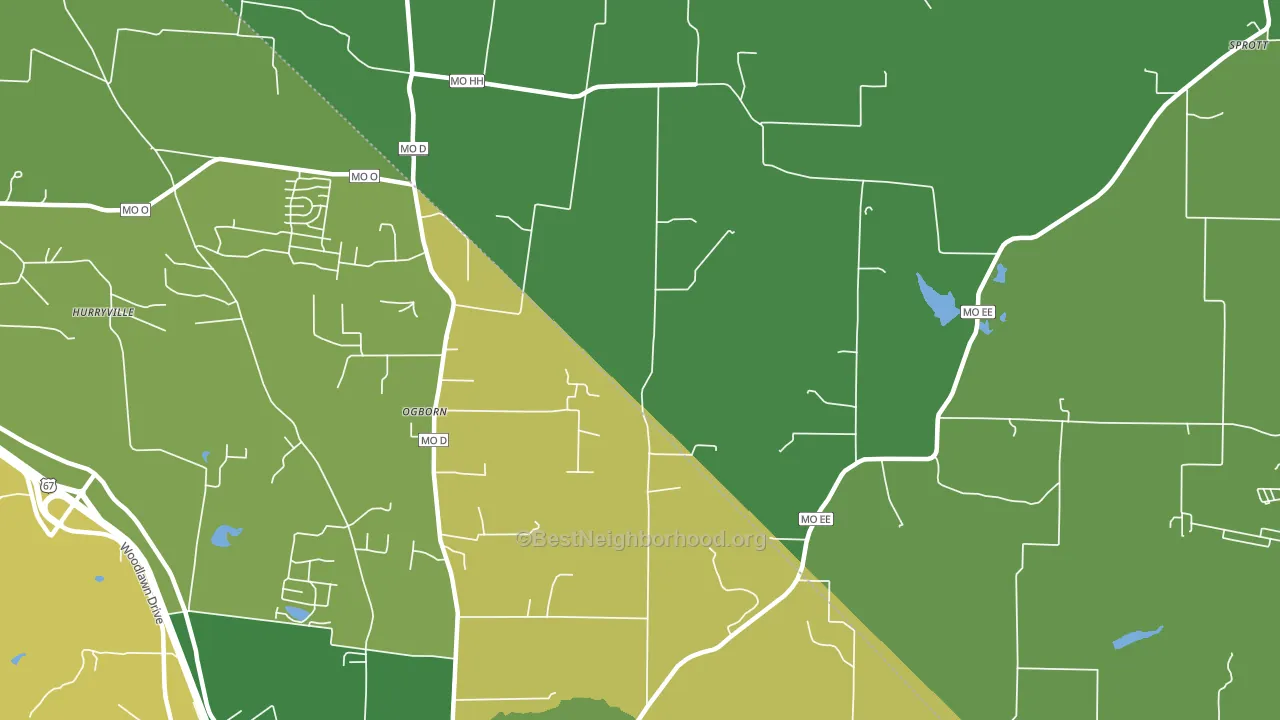Ogborn, MO block-group voter-turnout map