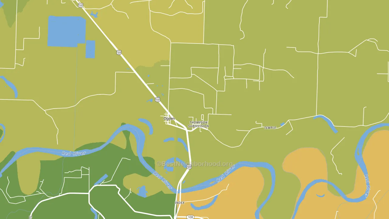 Ogden, AR block-group voter-turnout map
