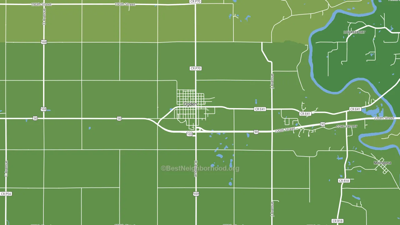 Ogden, IA block-group voter-turnout map
