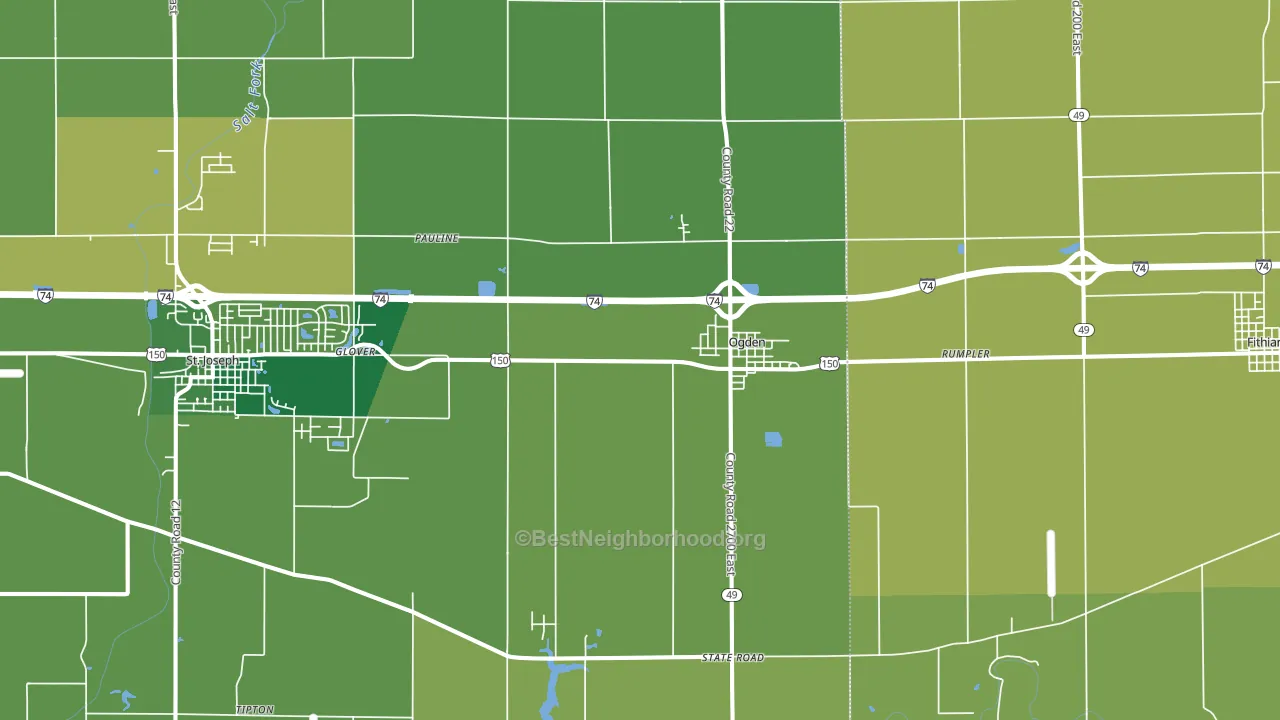 Ogden, IL block-group voter-turnout map
