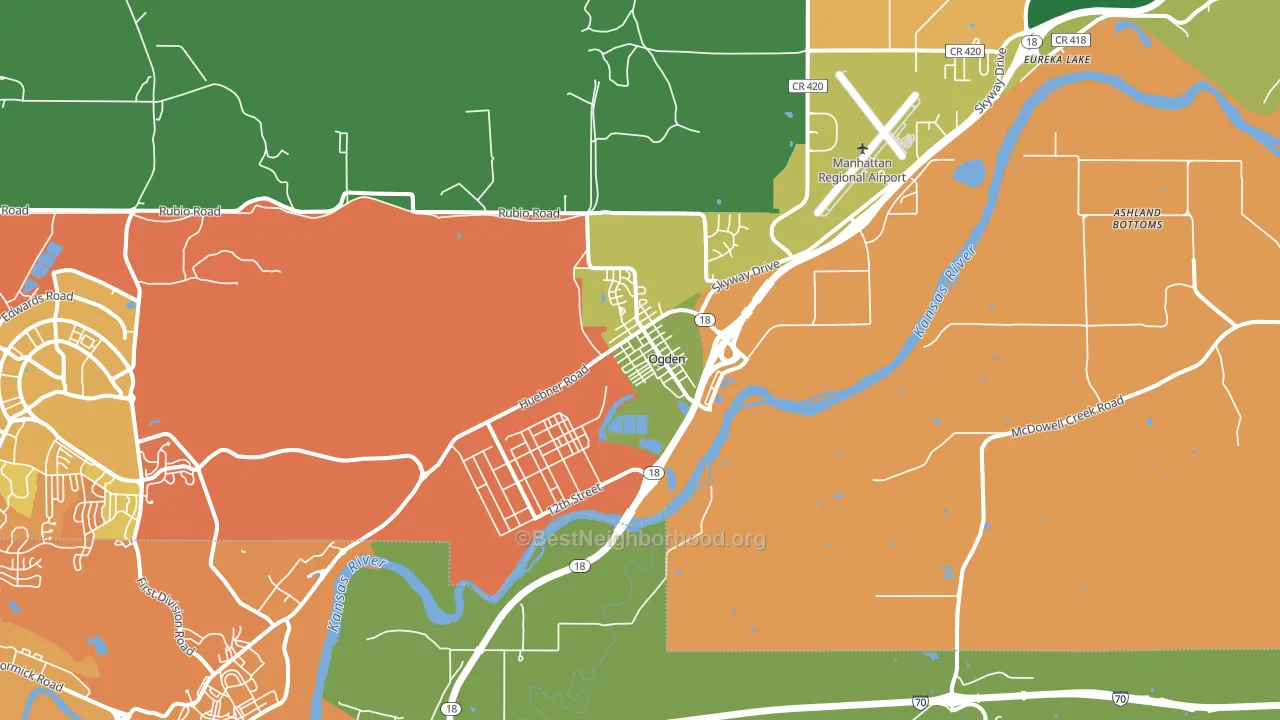 Ogden, KS block-group voter-turnout map