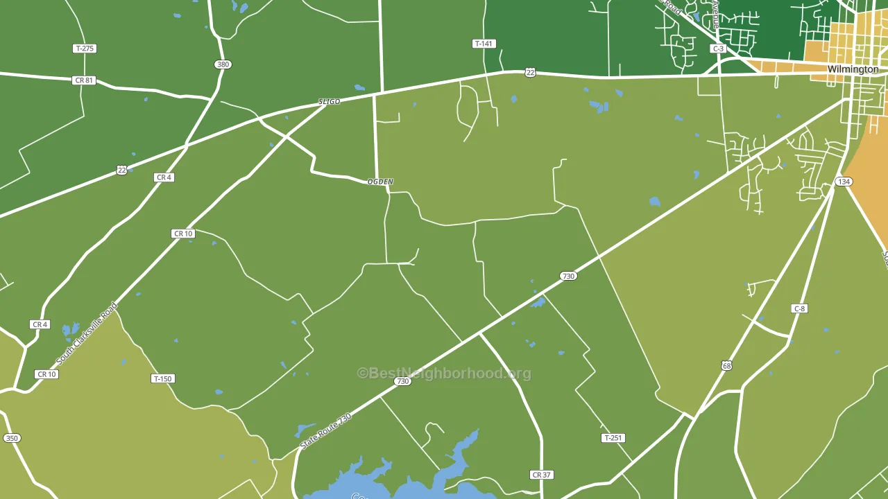 Ogden, OH block-group voter-turnout map