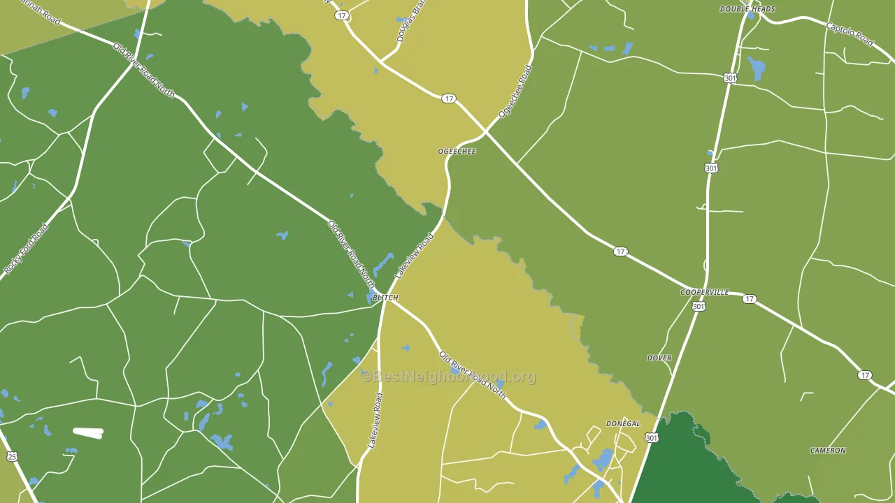 Ogeechee, GA block-group voter-turnout map