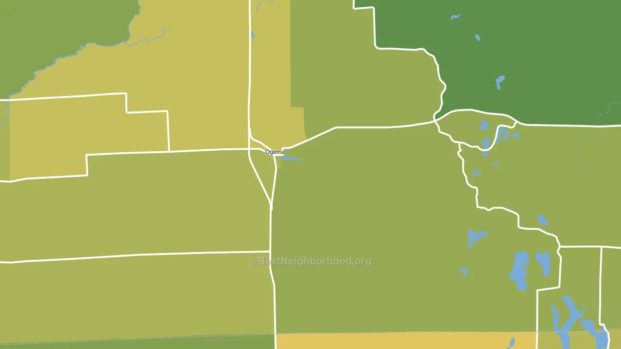 Ogema, WI block-group voter-turnout map