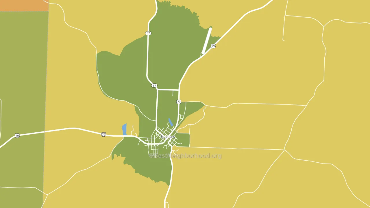 Ogemaw, AR block-group voter-turnout map