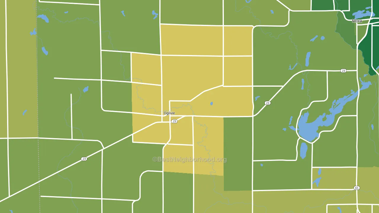 Ogilvie, MN block-group voter-turnout map