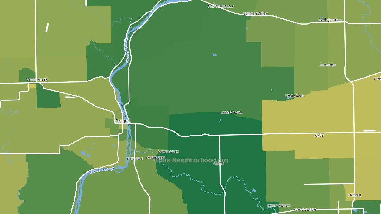 Ogle County, IL block-group voter-turnout map