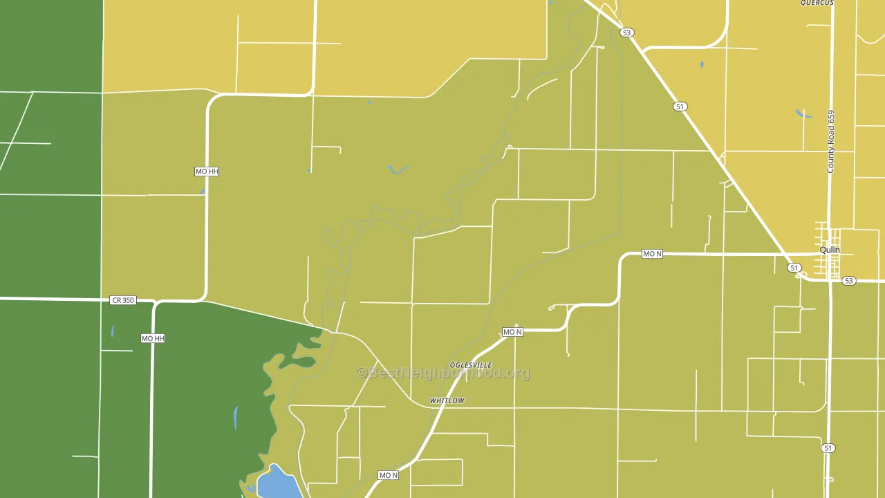 Oglesville, MO block-group voter-turnout map