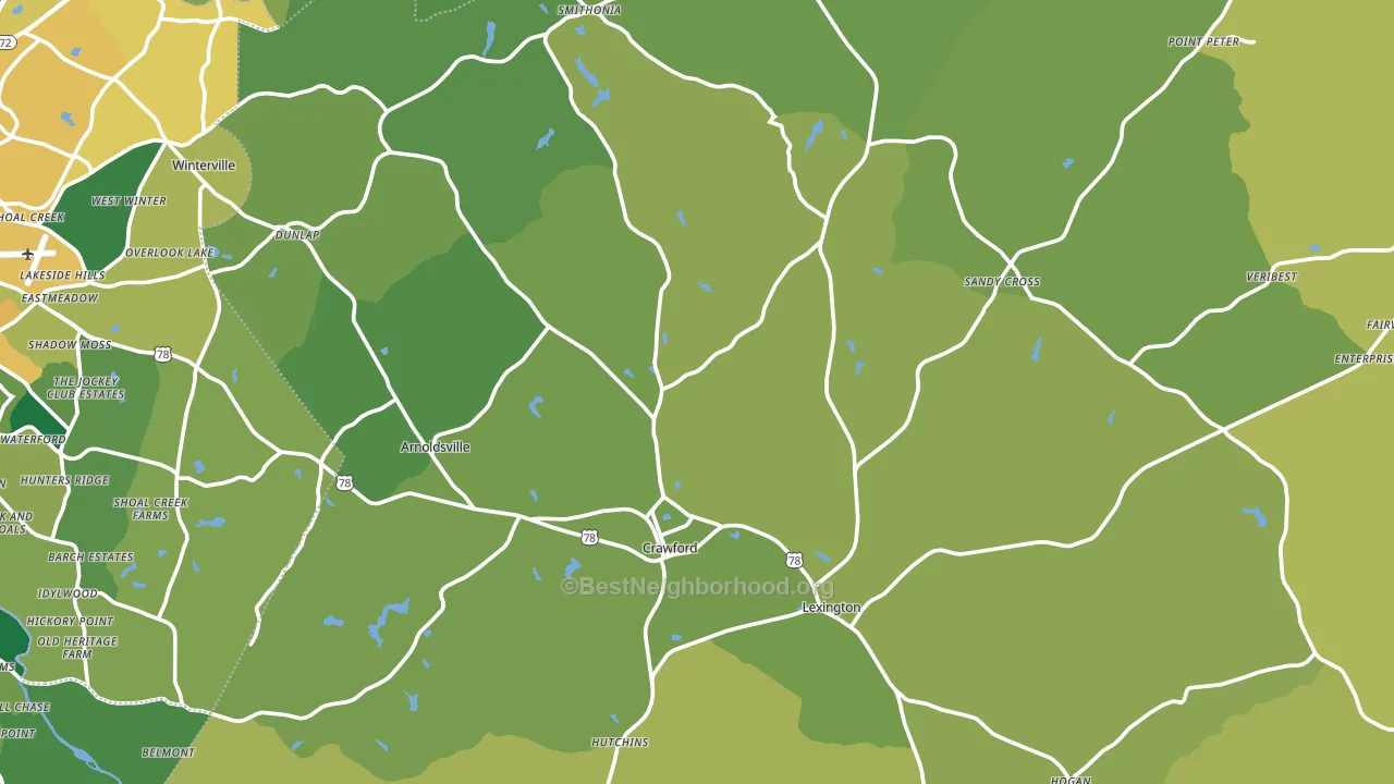 Oglethorpe County, GA block-group voter-turnout map
