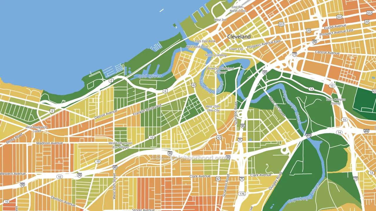 Ohio City-West Side, Cleveland, OH block-group voter-turnout map