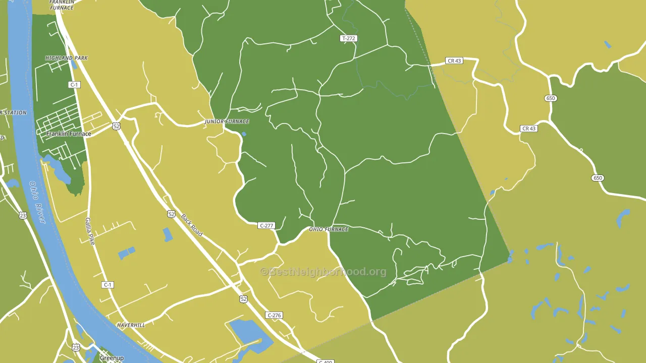 Ohio Furnace, OH block-group voter-turnout map