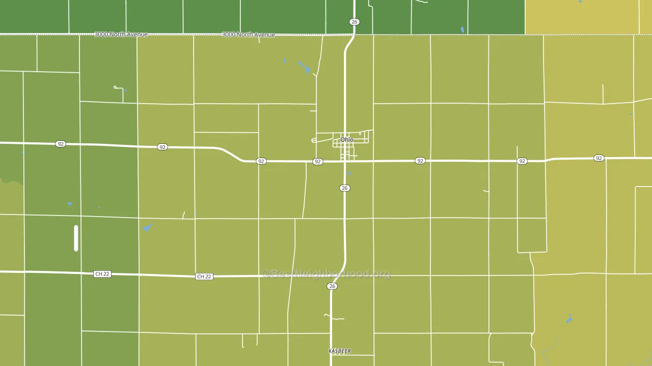 Ohio, IL block-group voter-turnout map