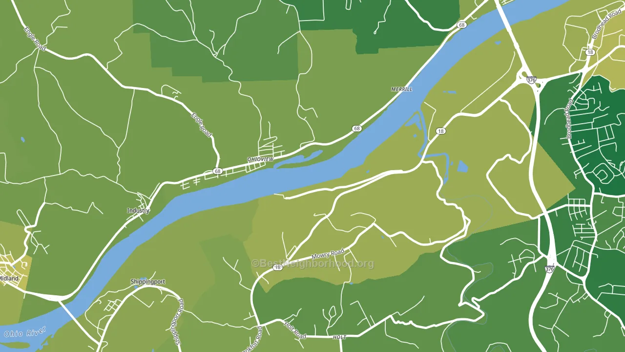 Ohioview, PA block-group voter-turnout map
