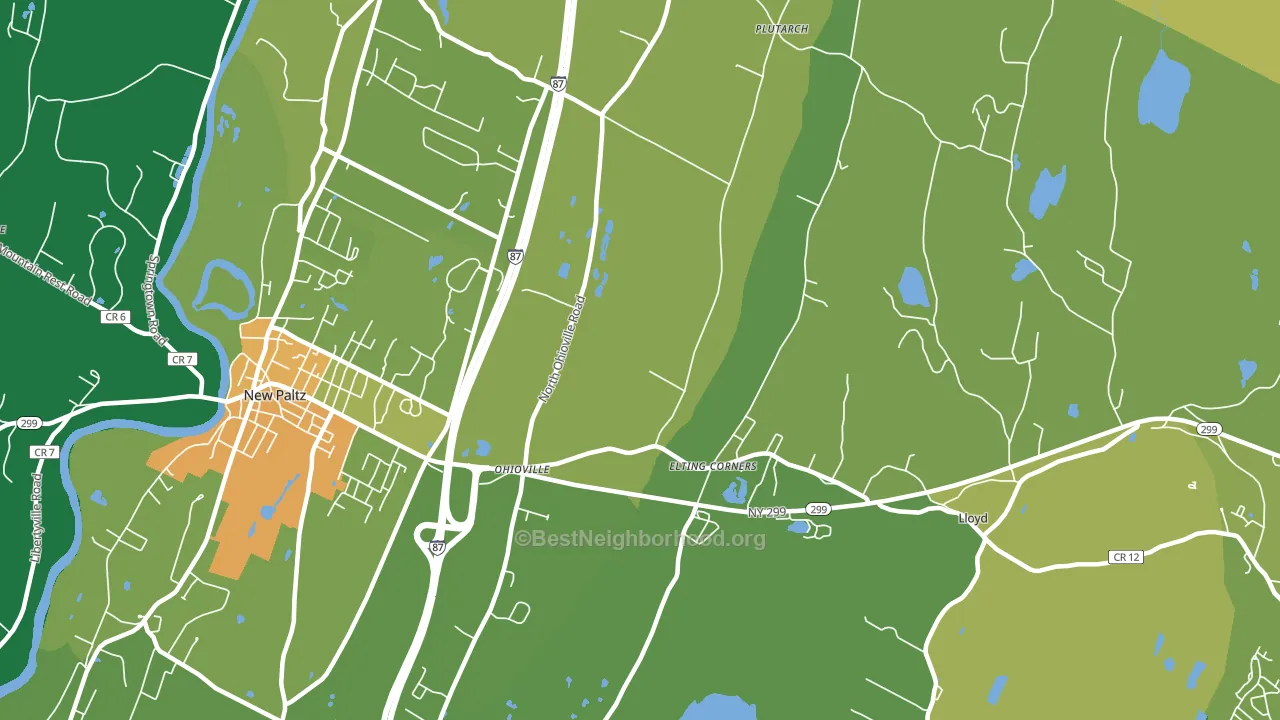 Ohioville, NY block-group voter-turnout map