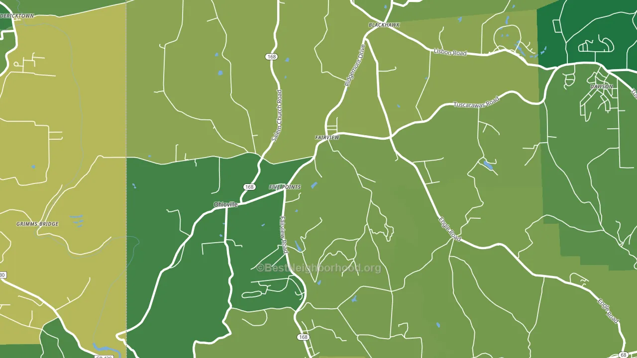 Ohioville, PA block-group voter-turnout map