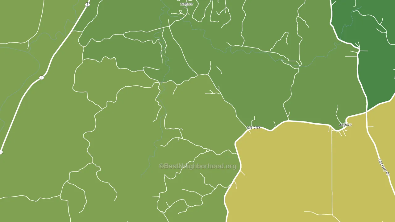 Oil City, MS block-group voter-turnout map