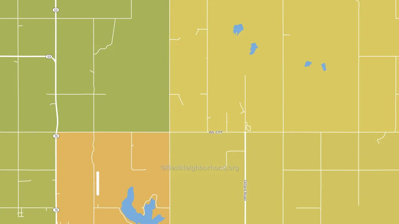 Oil City, OK block-group voter-turnout map